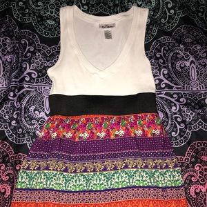 Elastic waisted mini dress